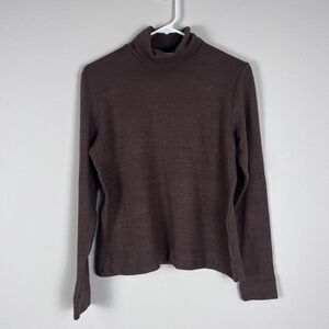 Alpine Design Womens‎ Soft Mock Turtleneck Rich Walnut Brown Size Small NEW